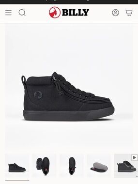BILLY Kids' Mid-Top Zipper Sneaker - Black